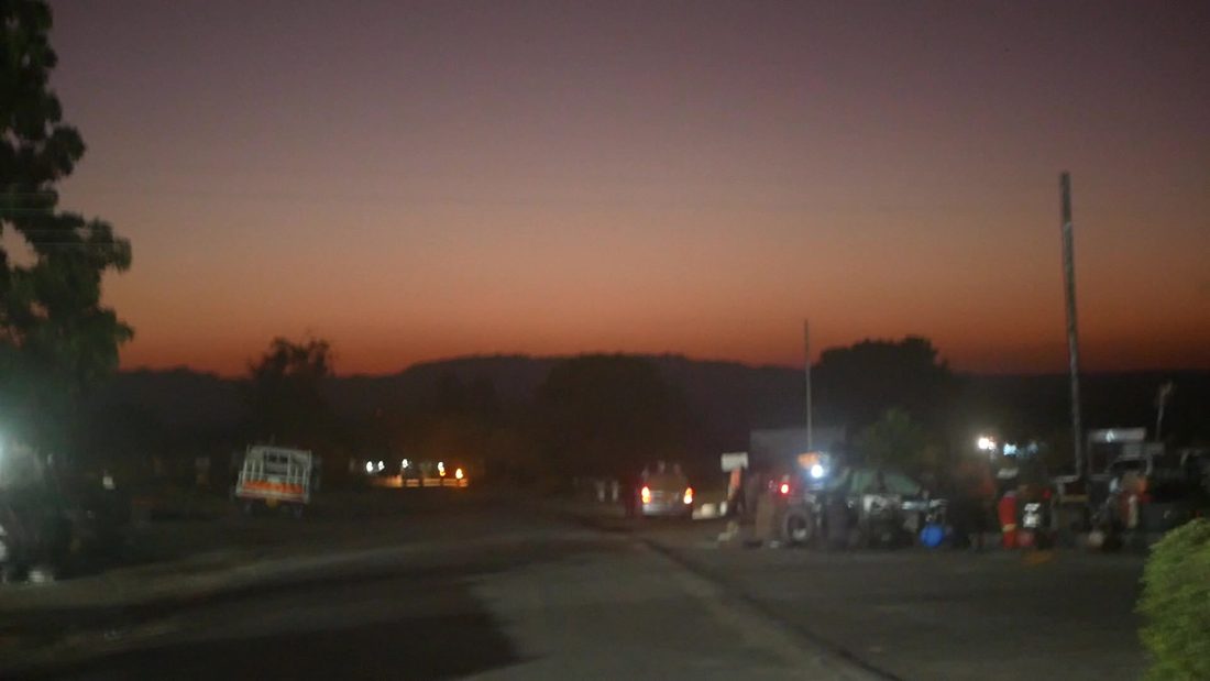 Roadside scene at dusk