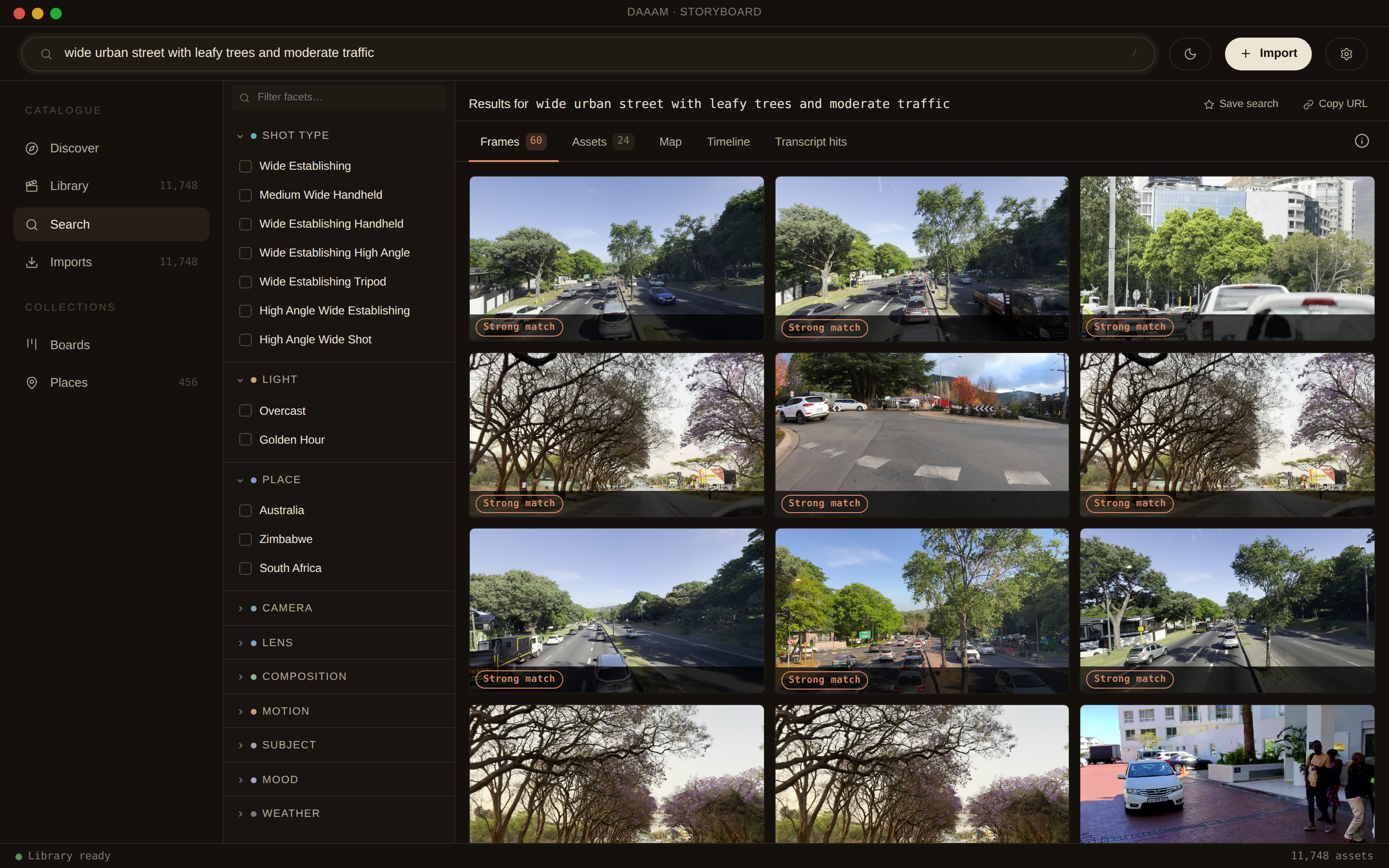 DAAAM Search view
